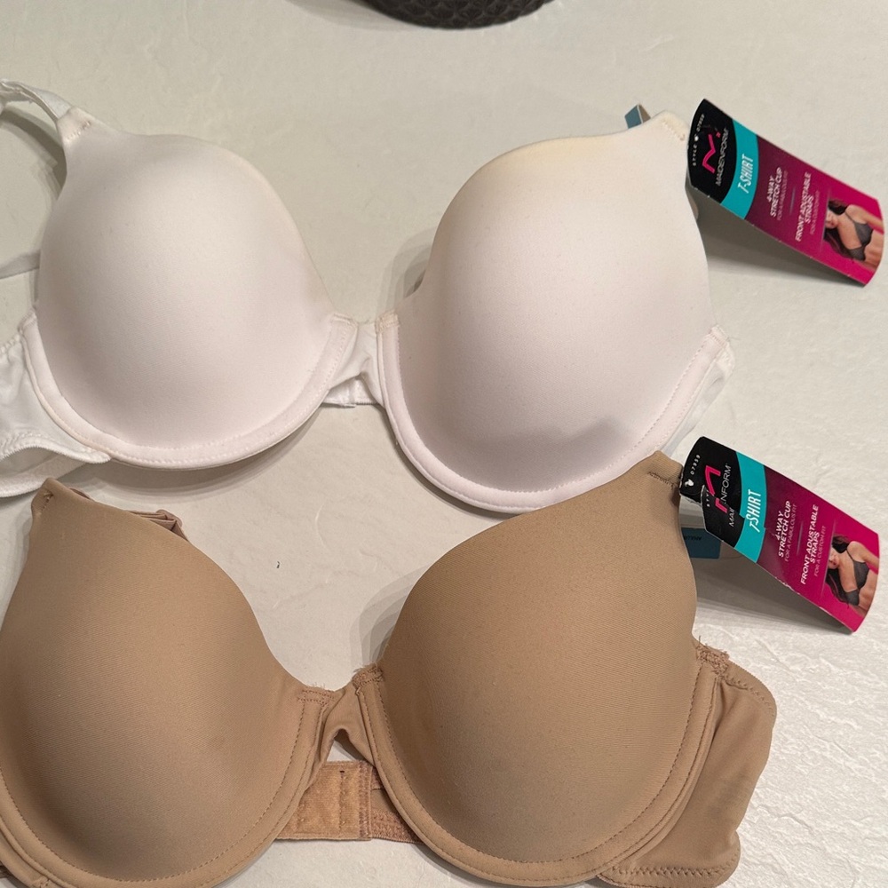 Women’s Smooth T-Shirt Bra — White & Beige